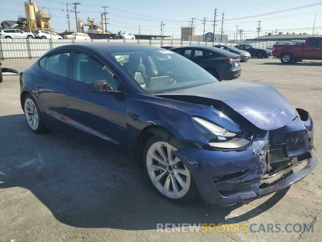 4 fotografías del automóvil dañado 5YJ3E1EAXNF142693 TESLA MODEL 3 2022