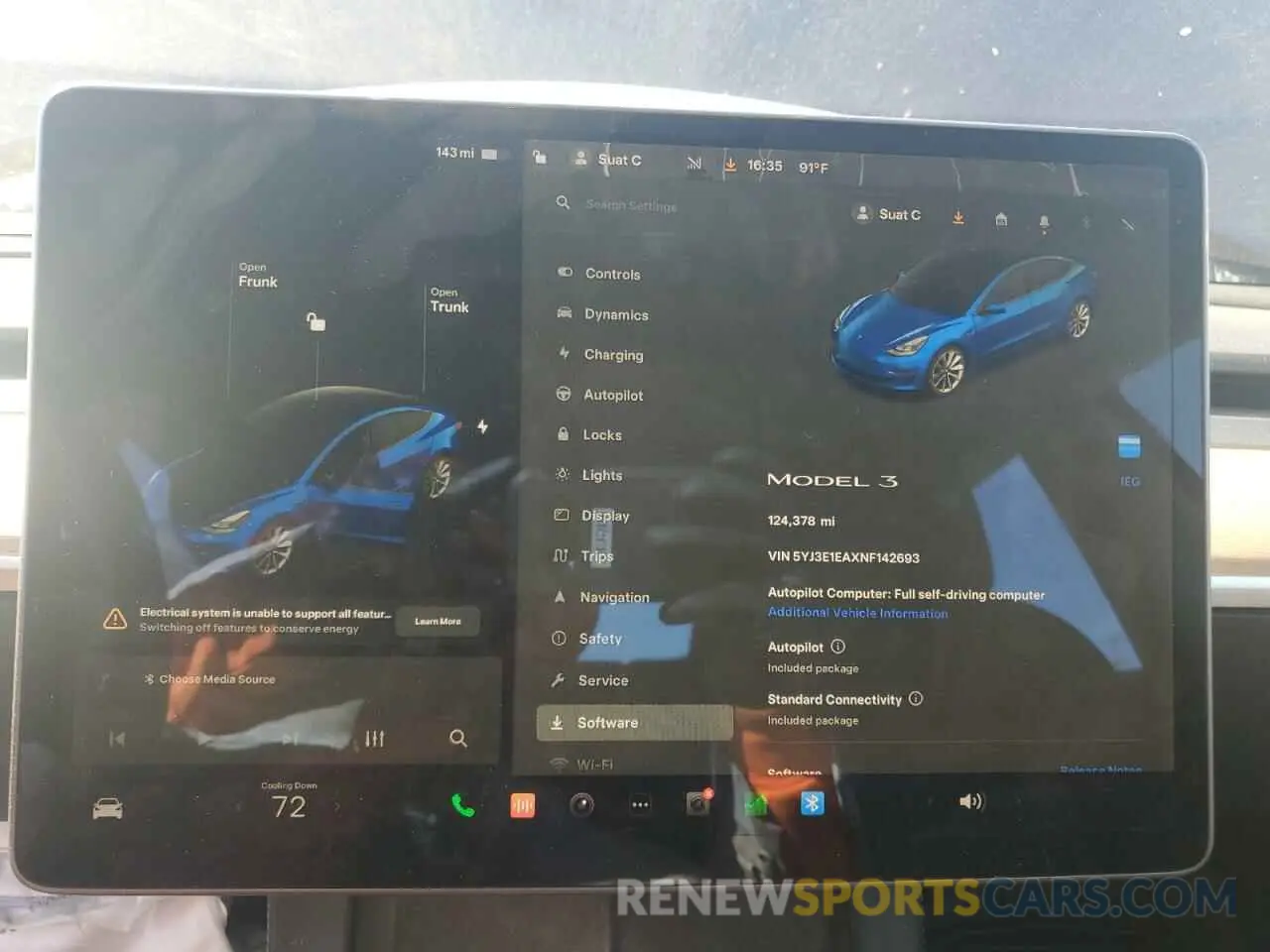 9 fotografías del automóvil dañado 5YJ3E1EAXNF142693 TESLA MODEL 3 2022