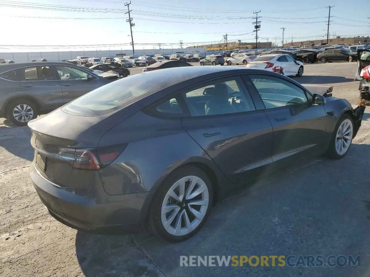 3 fotografías del automóvil dañado 5YJ3E1EAXNF142709 TESLA MODEL 3 2022