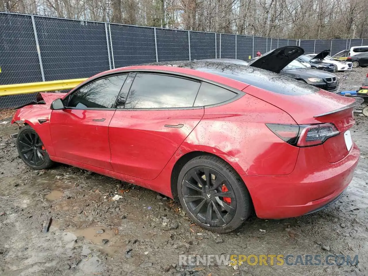 2 fotografías del automóvil dañado 5YJ3E1EAXNF187262 TESLA MODEL 3 2022