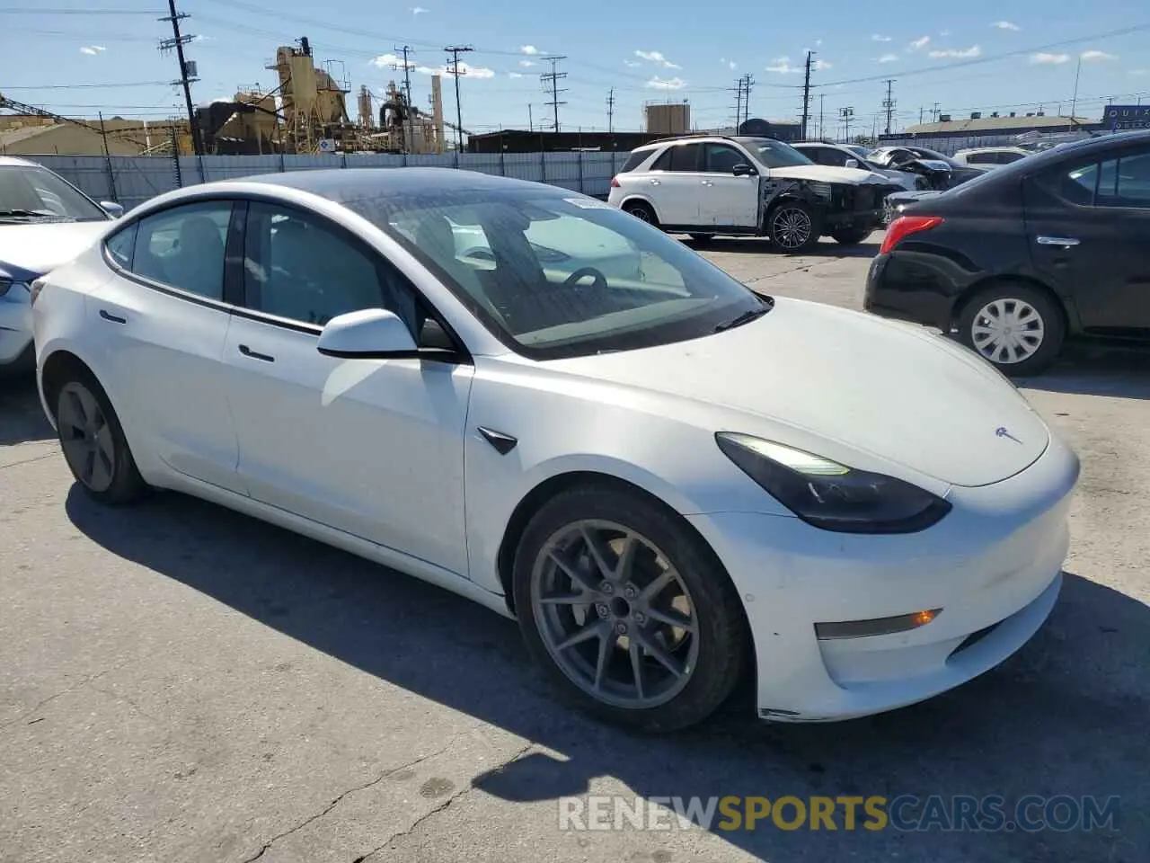4 fotografías del automóvil dañado 5YJ3E1EAXNF203914 TESLA MODEL 3 2022