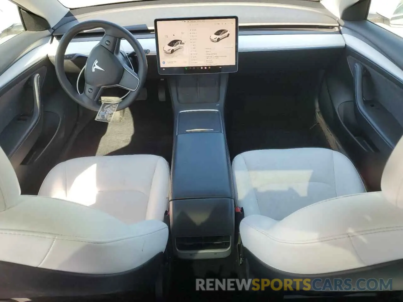 8 fotografías del automóvil dañado 5YJ3E1EAXNF203914 TESLA MODEL 3 2022