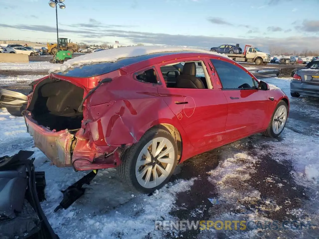 3 fotografías del automóvil dañado 5YJ3E1EAXNF288365 TESLA MODEL 3 2022