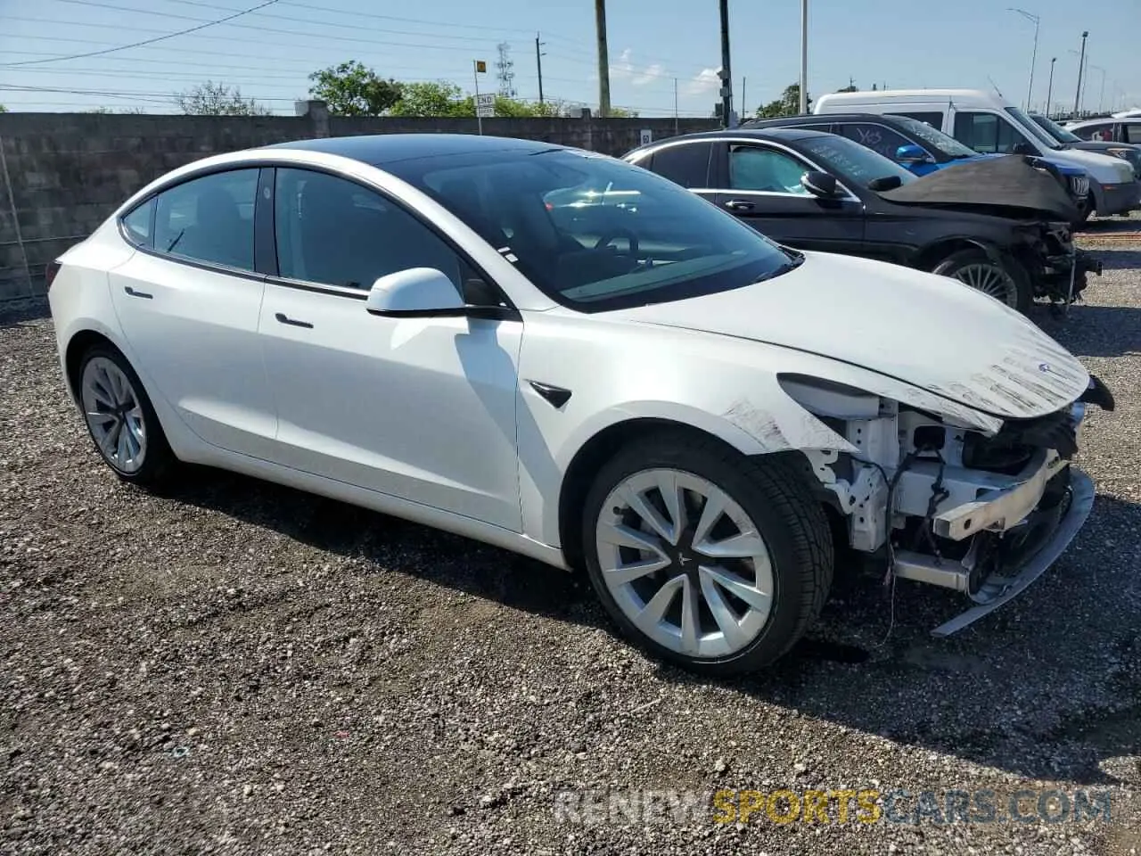 4 fotografías del automóvil dañado 5YJ3E1EAXNF290276 TESLA MODEL 3 2022