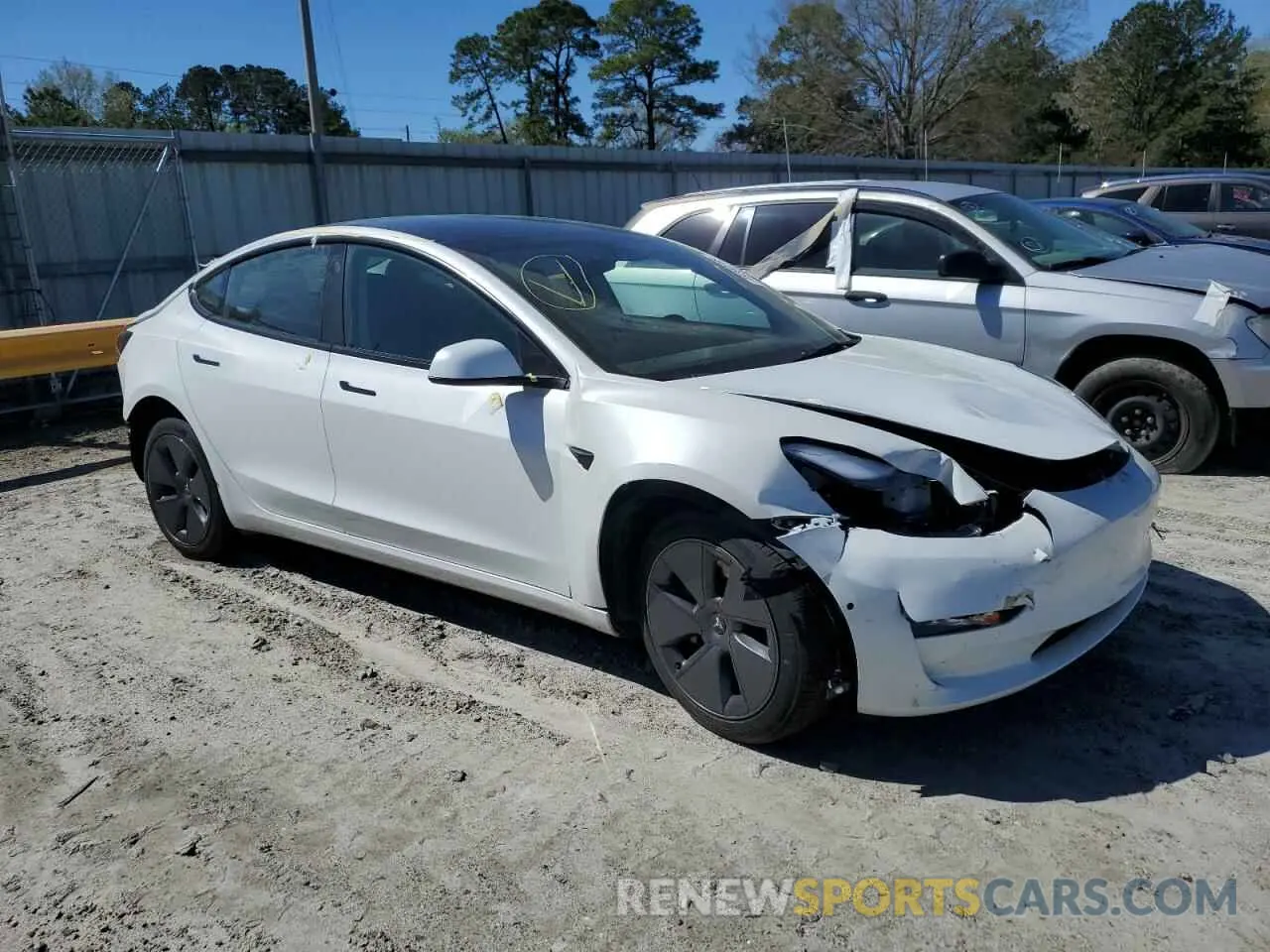4 fotografías del automóvil dañado 5YJ3E1EAXNF301955 TESLA MODEL 3 2022
