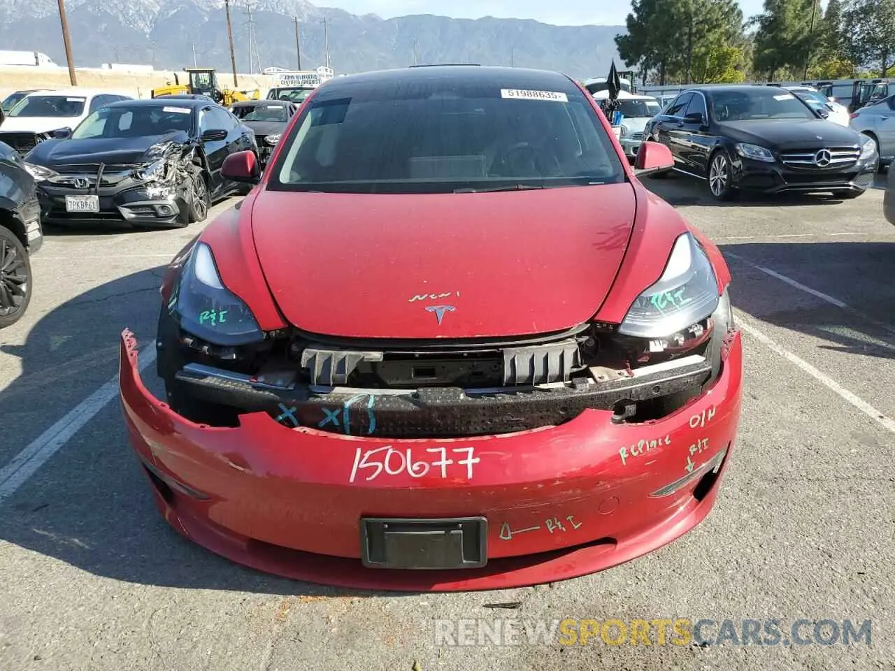 5 fotografías del automóvil dañado 5YJ3E1EAXNF339959 TESLA MODEL 3 2022