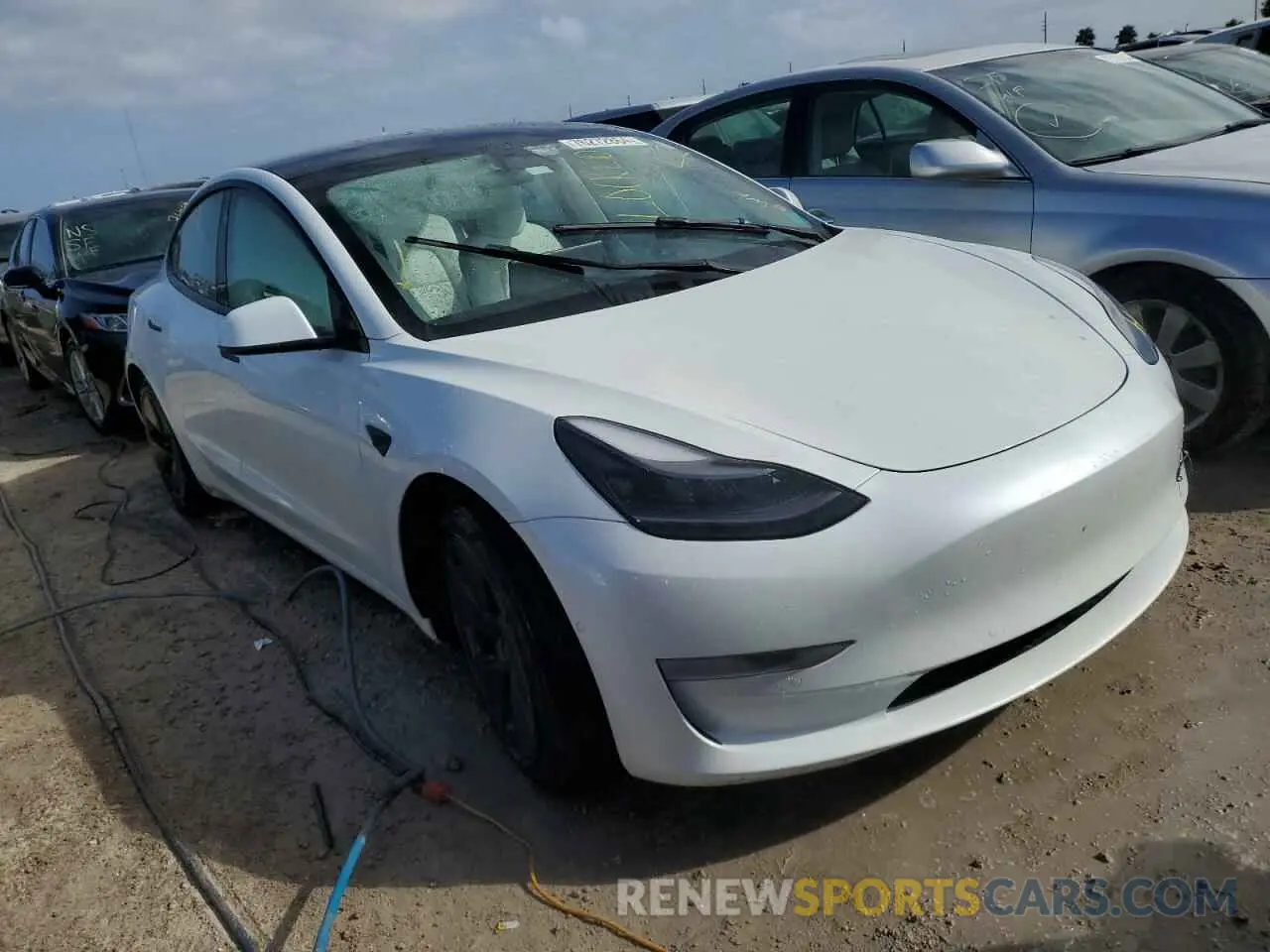 4 fotografías del automóvil dañado 5YJ3E1EAXNF347124 TESLA MODEL 3 2022