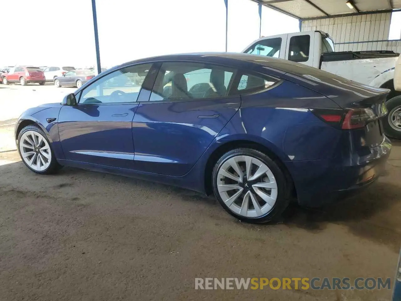 2 fotografías del automóvil dañado 5YJ3E1EAXNF370452 TESLA MODEL 3 2022