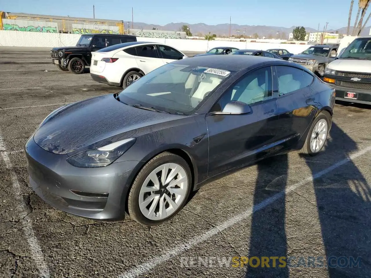 1 fotografías del automóvil dañado 5YJ3E1EAXNF374601 TESLA MODEL 3 2022
