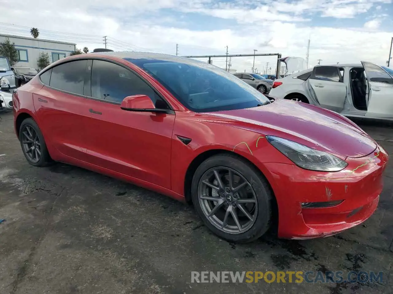 4 fotografías del automóvil dañado 5YJ3E1EB0NF134417 TESLA MODEL 3 2022