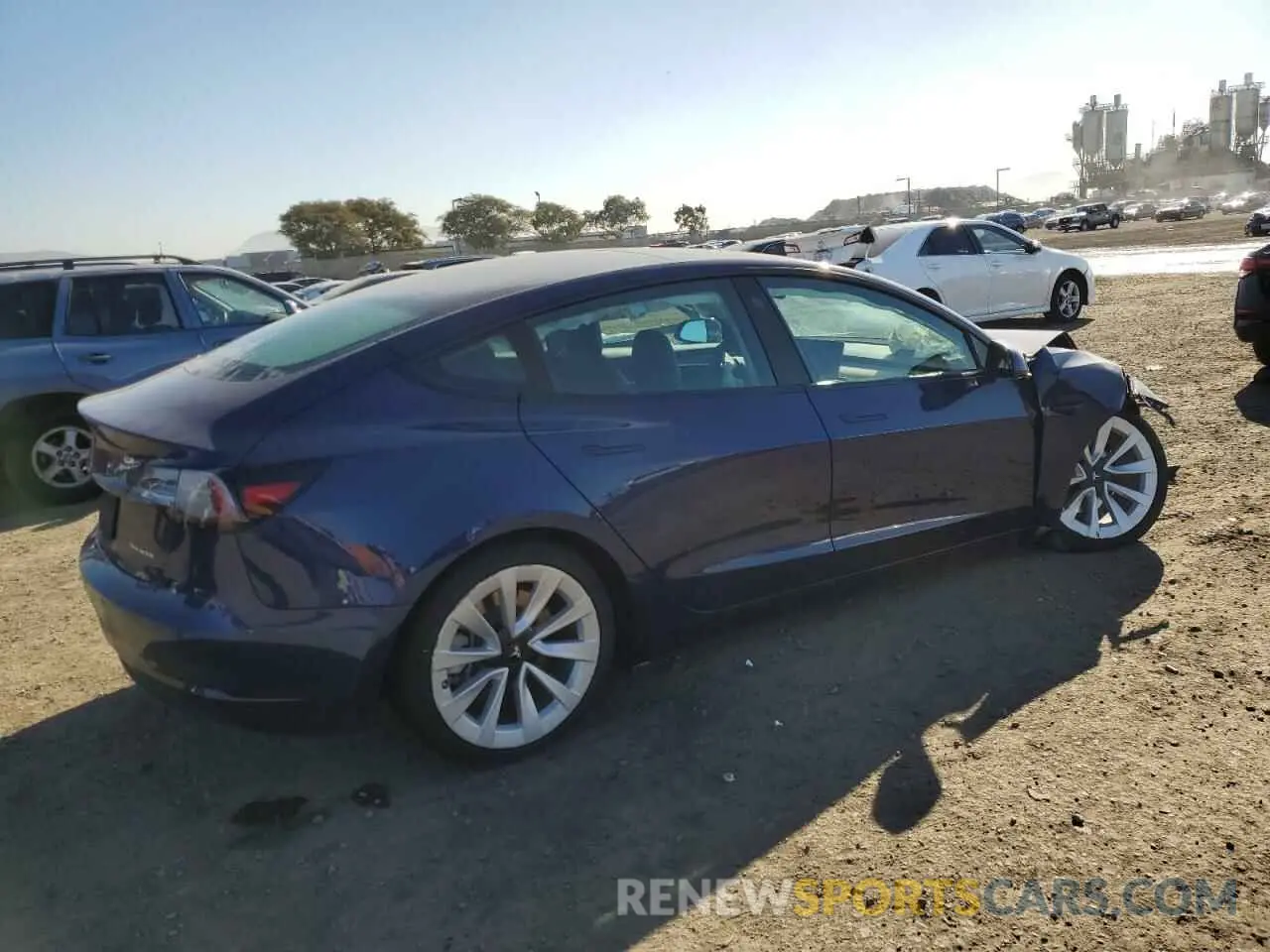 3 fotografías del automóvil dañado 5YJ3E1EB0NF142582 TESLA MODEL 3 2022