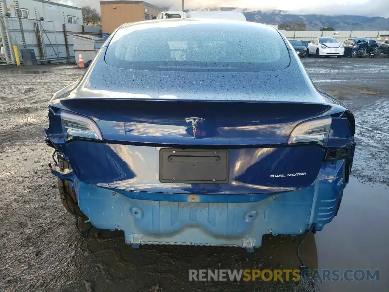 6 fotografías del automóvil dañado 5YJ3E1EB0NF147376 TESLA MODEL 3 2022