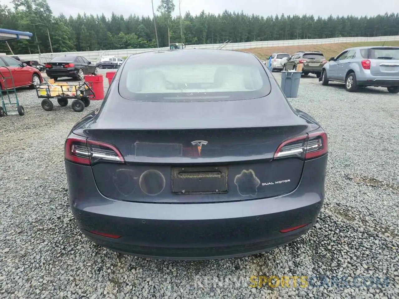 6 fotografías del automóvil dañado 5YJ3E1EB0NF163495 TESLA MODEL 3 2022