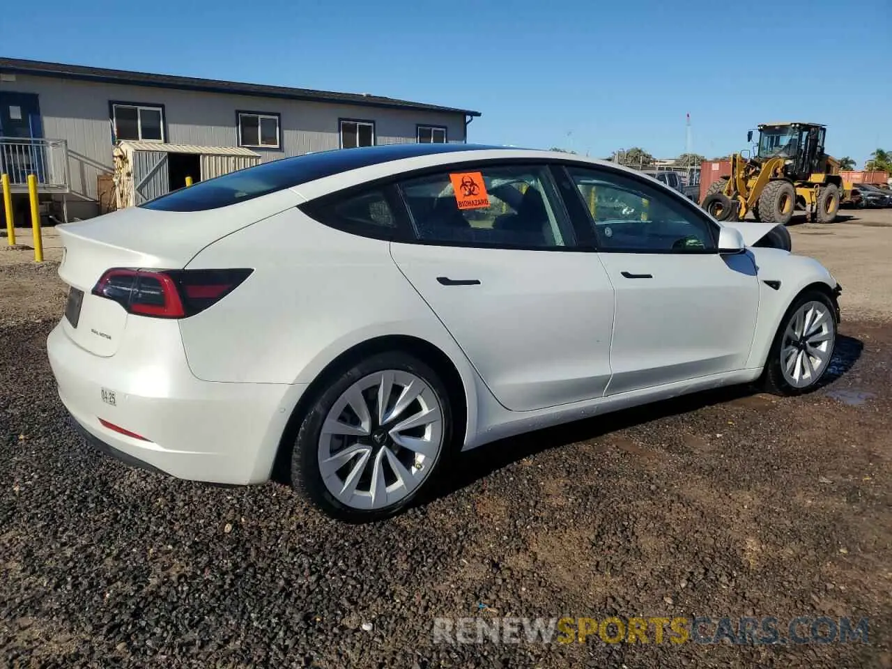 3 fotografías del automóvil dañado 5YJ3E1EB0NF178885 TESLA MODEL 3 2022