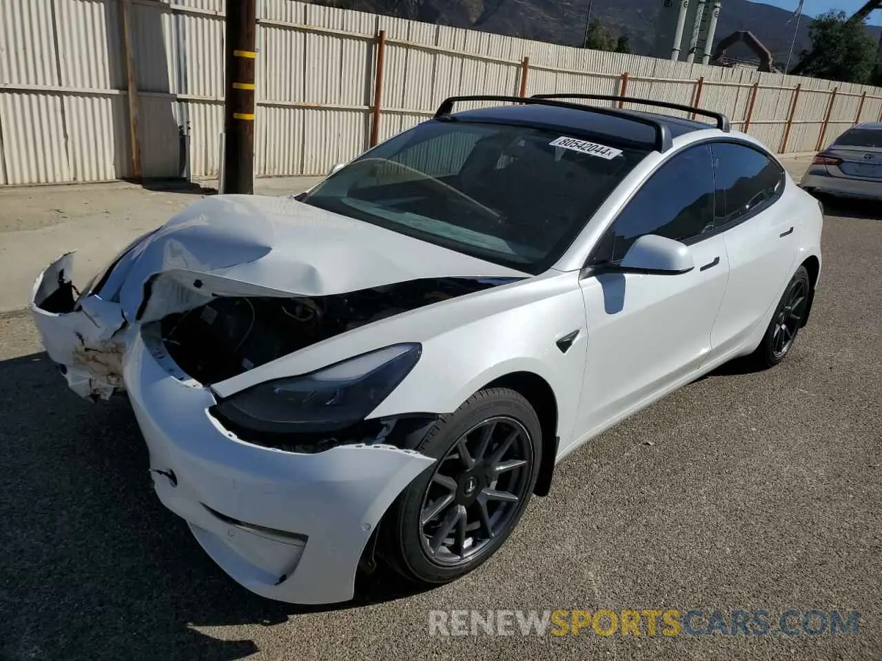 1 fotografías del automóvil dañado 5YJ3E1EB0NF195475 TESLA MODEL 3 2022