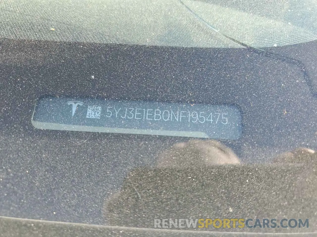 12 fotografías del automóvil dañado 5YJ3E1EB0NF195475 TESLA MODEL 3 2022