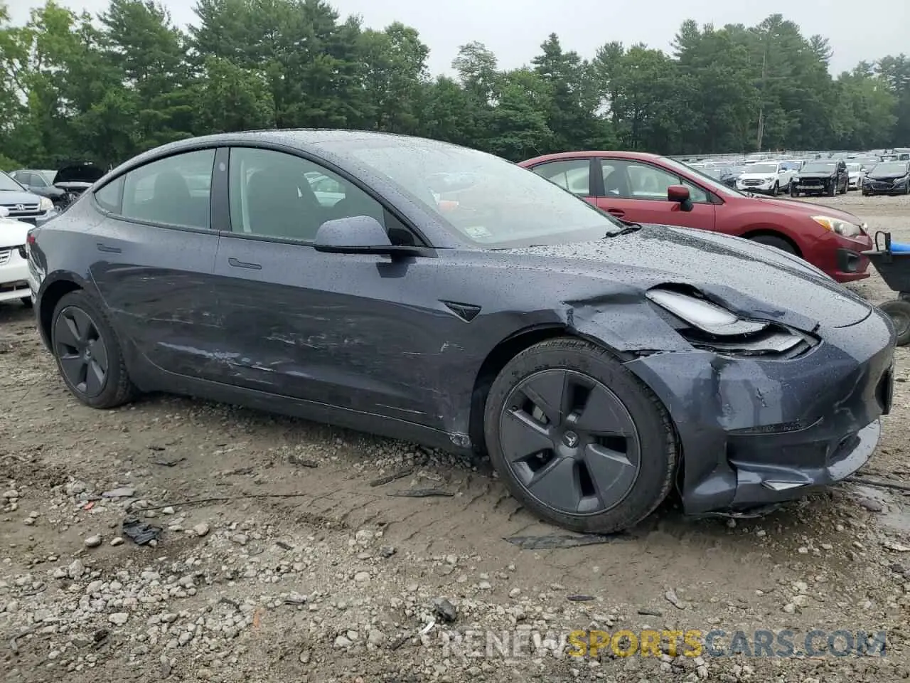4 fotografías del automóvil dañado 5YJ3E1EB0NF232024 TESLA MODEL 3 2022