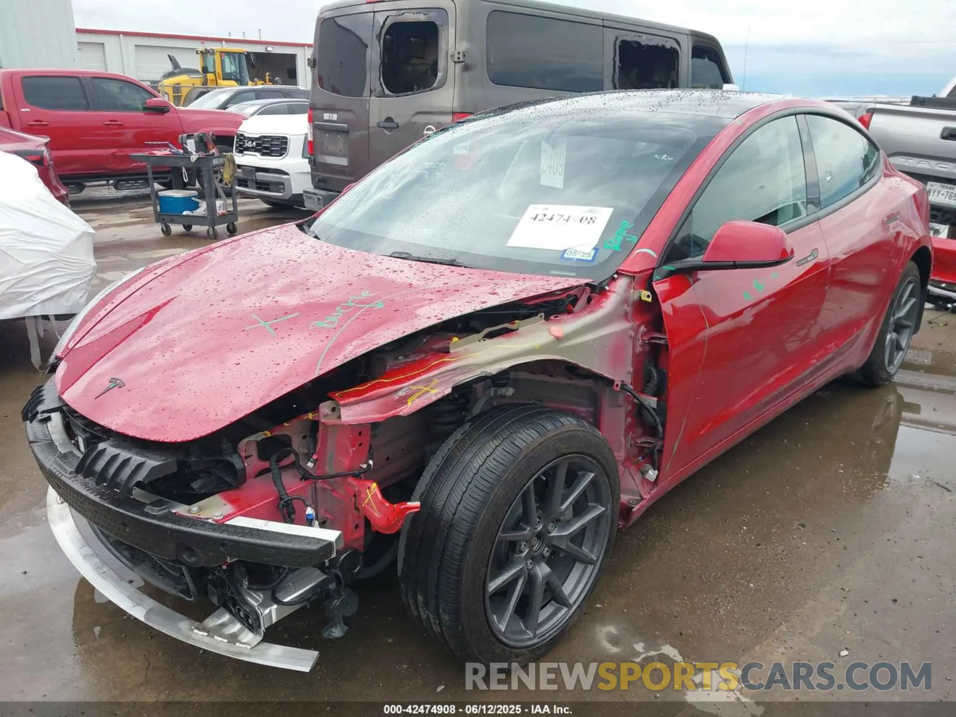 2 fotografías del automóvil dañado 5YJ3E1EB0NF260521 TESLA MODEL 3 2022