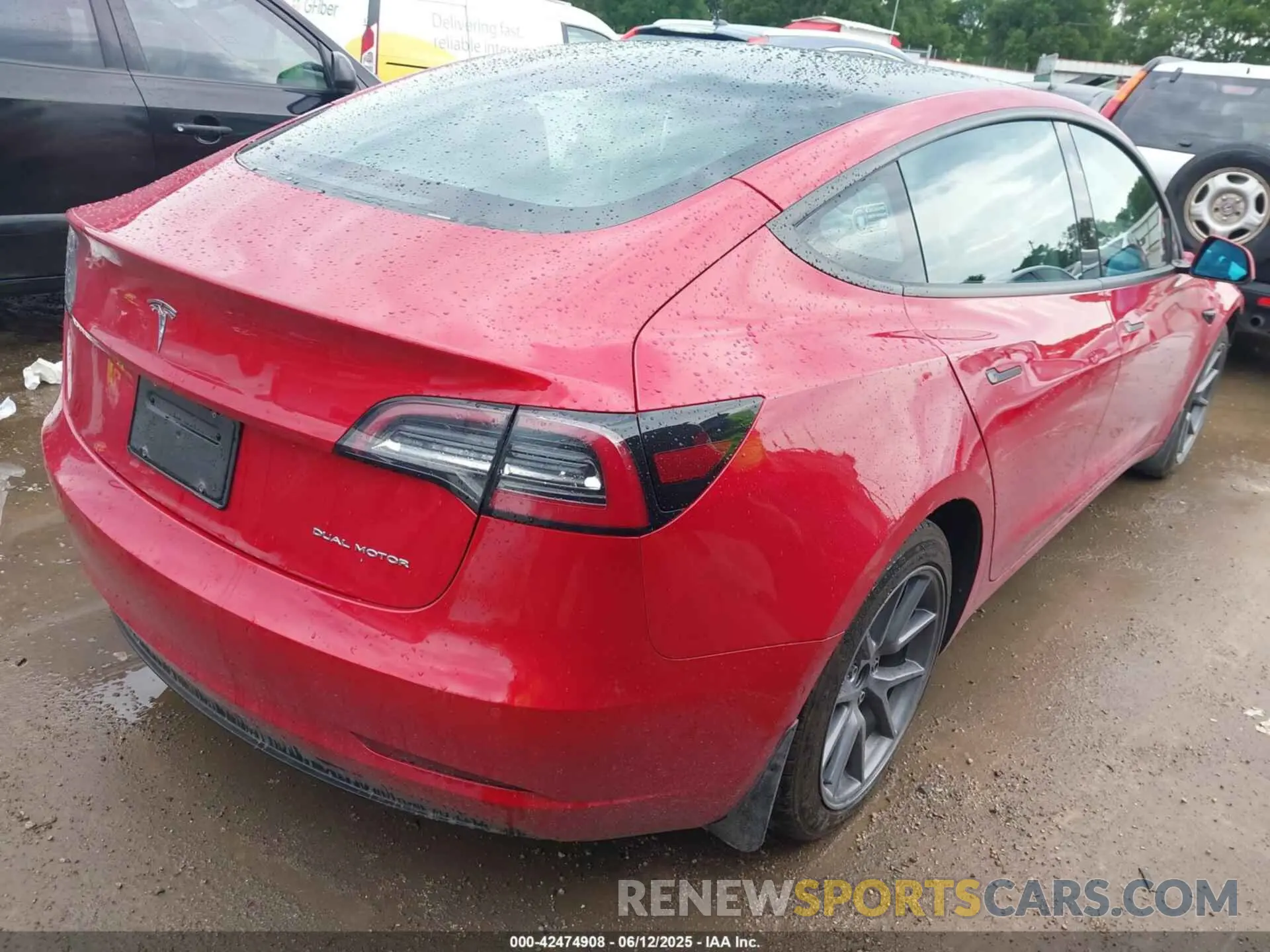 4 fotografías del automóvil dañado 5YJ3E1EB0NF260521 TESLA MODEL 3 2022
