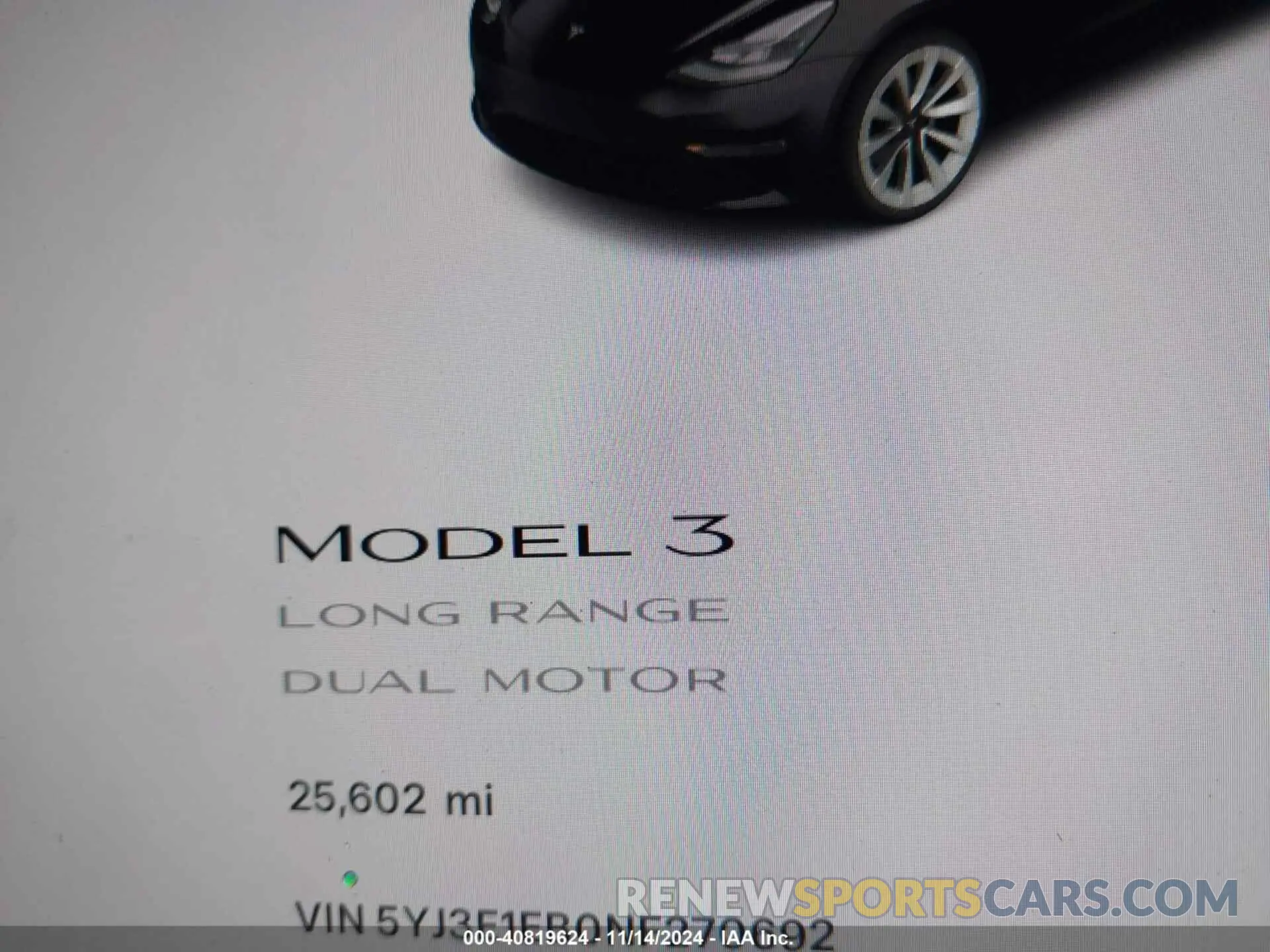 16 fotografías del automóvil dañado 5YJ3E1EB0NF270692 TESLA MODEL 3 2022