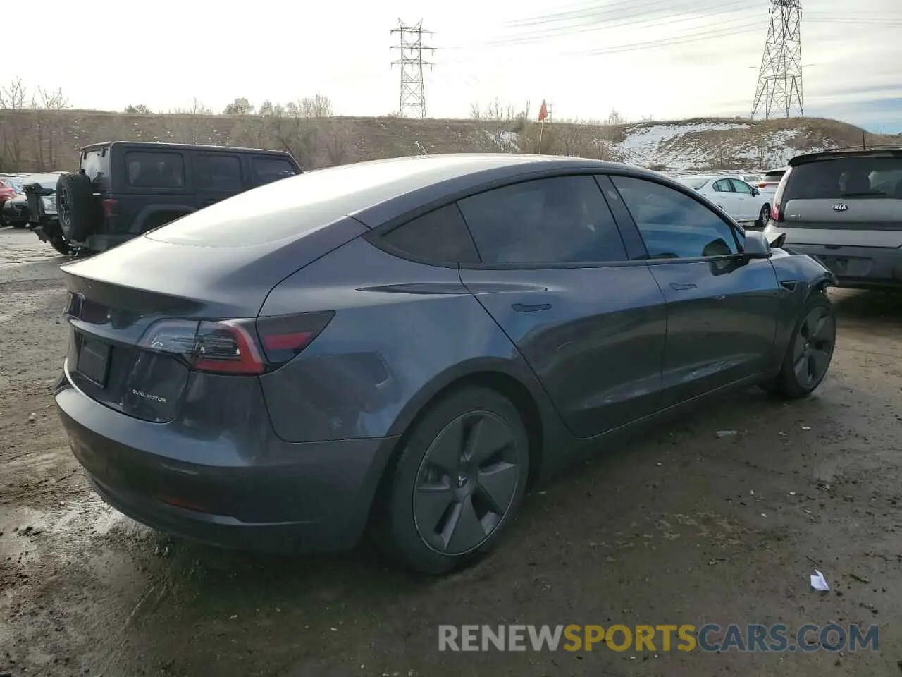3 fotografías del automóvil dañado 5YJ3E1EB0NF274418 TESLA MODEL 3 2022