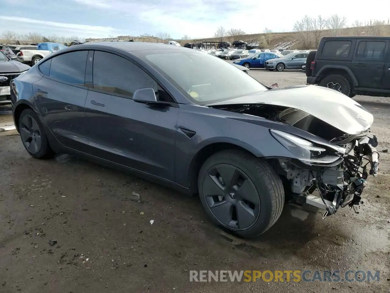 4 fotografías del automóvil dañado 5YJ3E1EB0NF274418 TESLA MODEL 3 2022