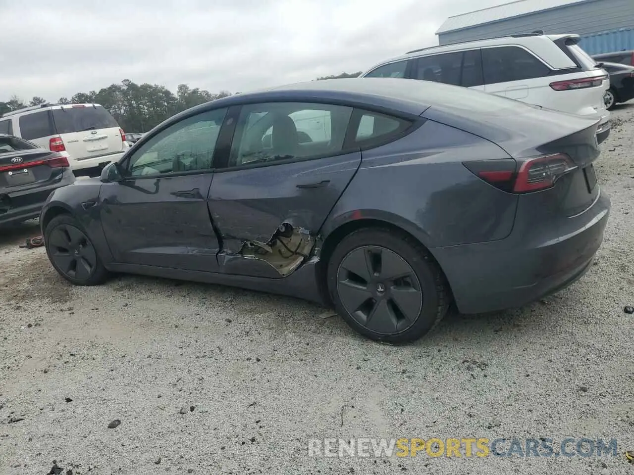 2 fotografías del automóvil dañado 5YJ3E1EB0NF289601 TESLA MODEL 3 2022