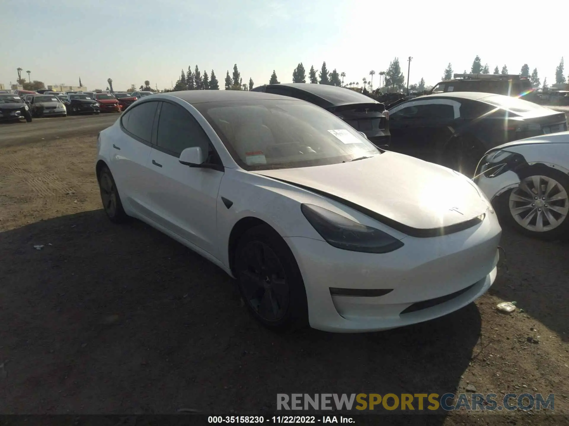 3 fotografías del automóvil dañado 5YJ3E1EB0NF316148 TESLA MODEL 3 2022