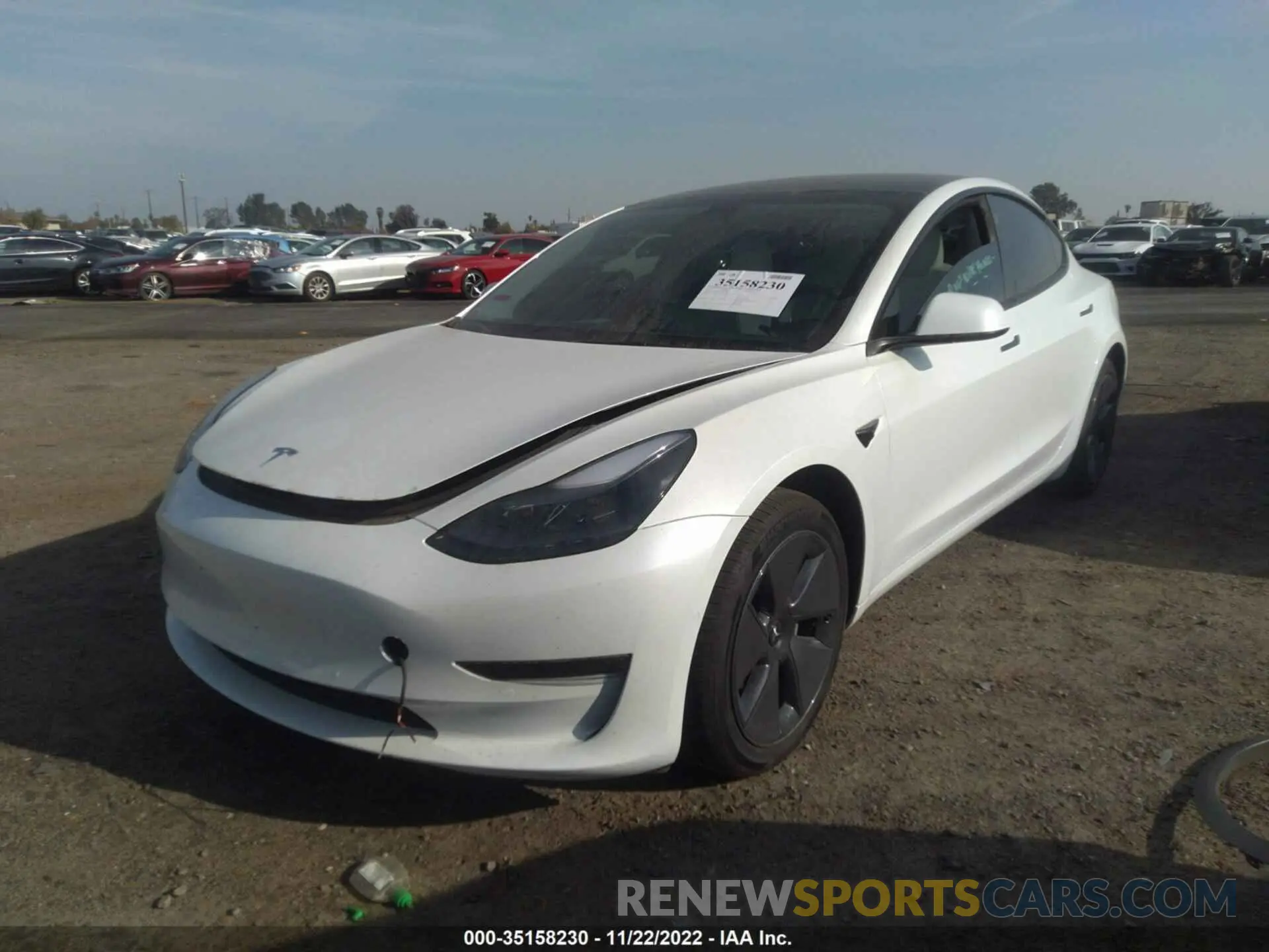 4 fotografías del automóvil dañado 5YJ3E1EB0NF316148 TESLA MODEL 3 2022