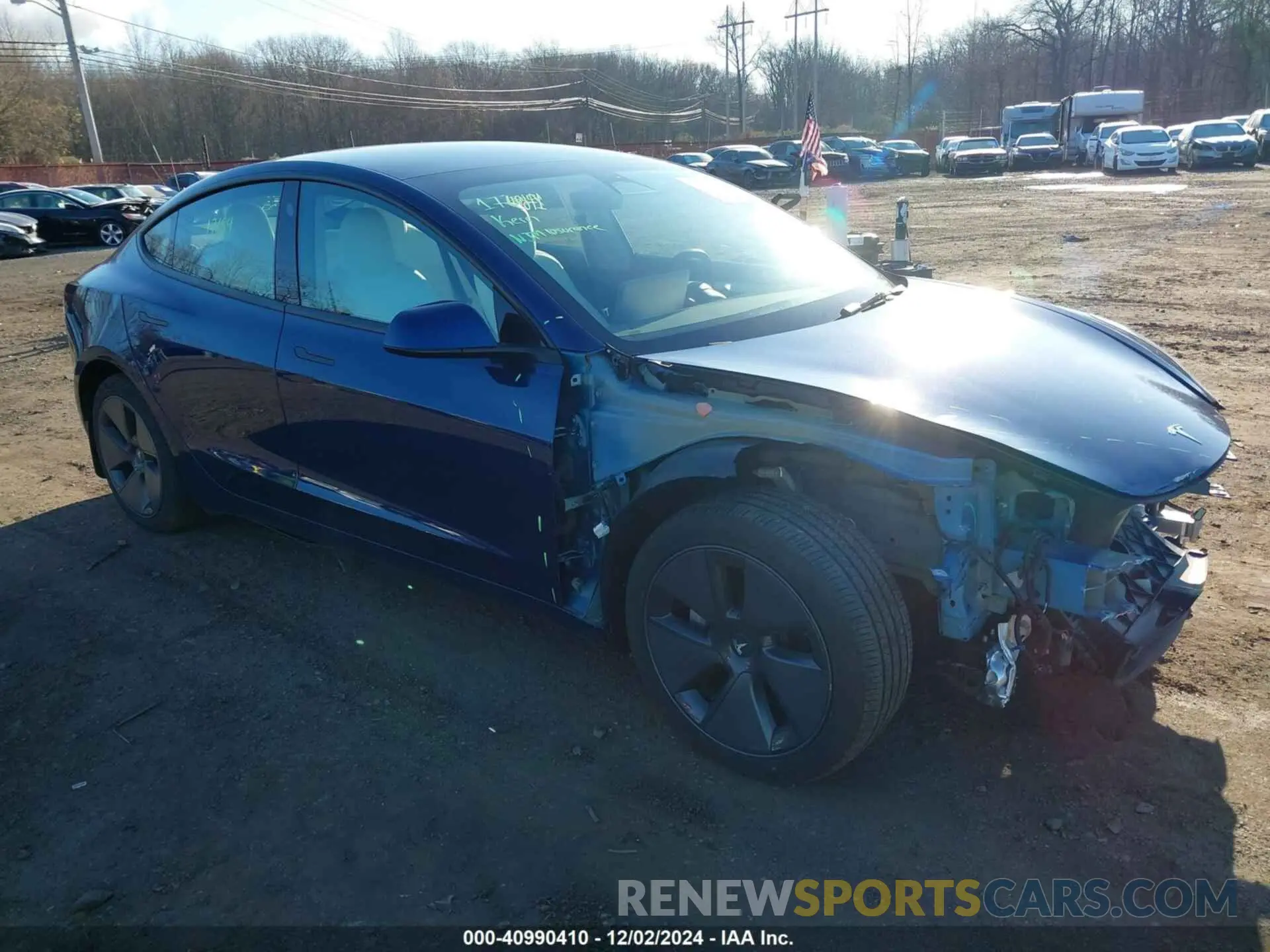 6 fotografías del automóvil dañado 5YJ3E1EB0NF343799 TESLA MODEL 3 2022