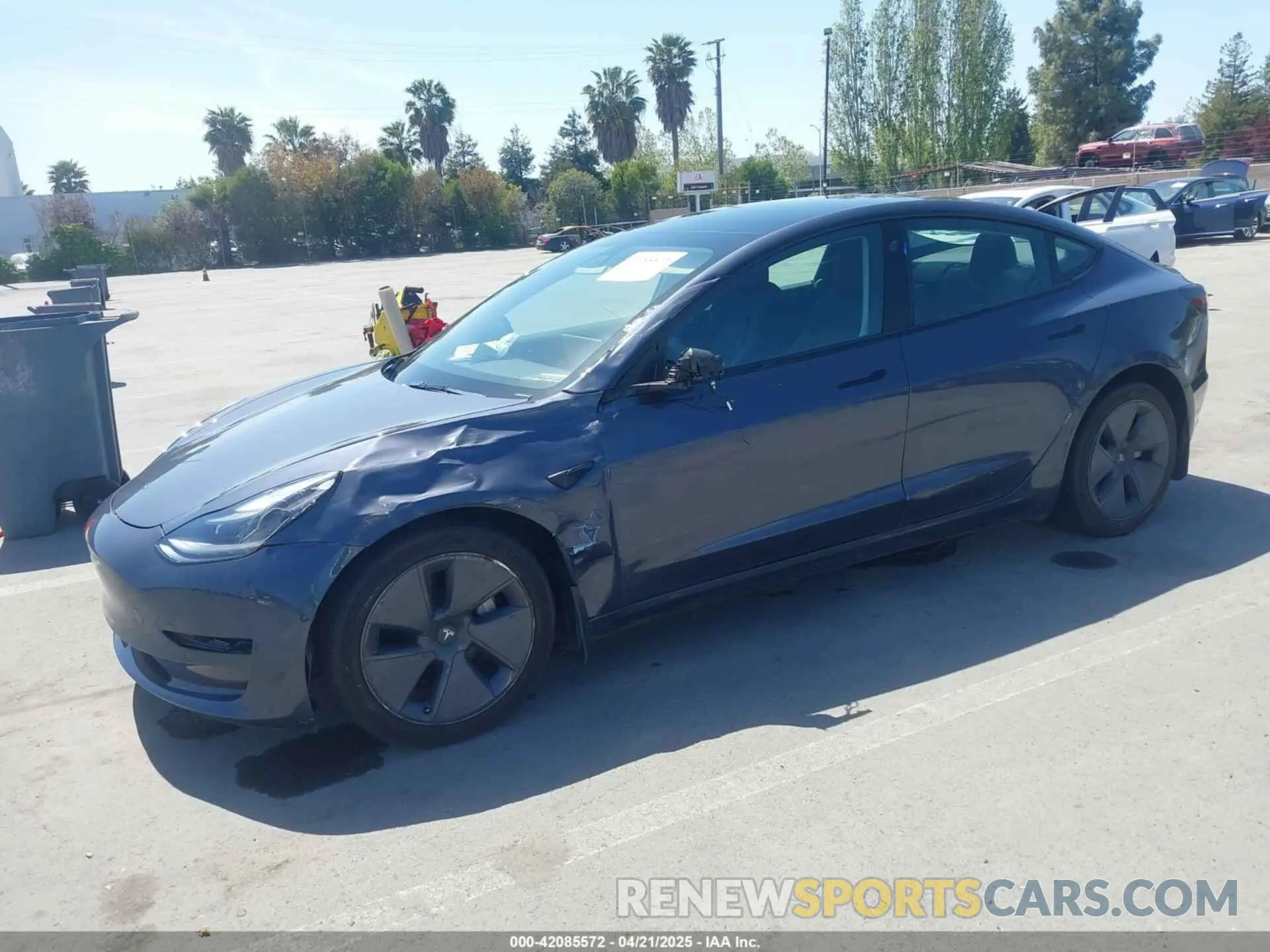 2 fotografías del automóvil dañado 5YJ3E1EB0NF364989 TESLA MODEL 3 2022