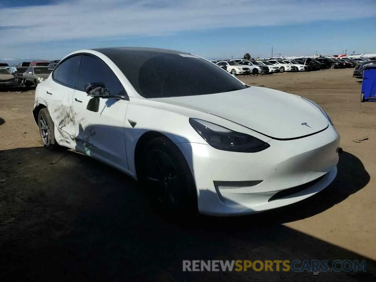 4 fotografías del automóvil dañado 5YJ3E1EB1NF109168 TESLA MODEL 3 2022