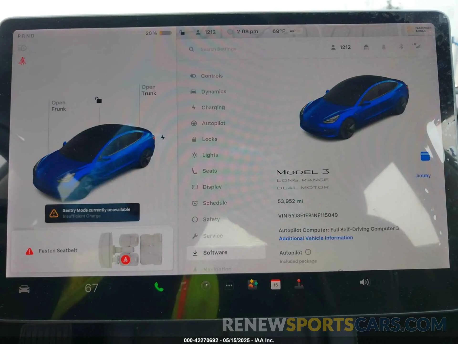 7 fotografías del automóvil dañado 5YJ3E1EB1NF115049 TESLA MODEL 3 2022