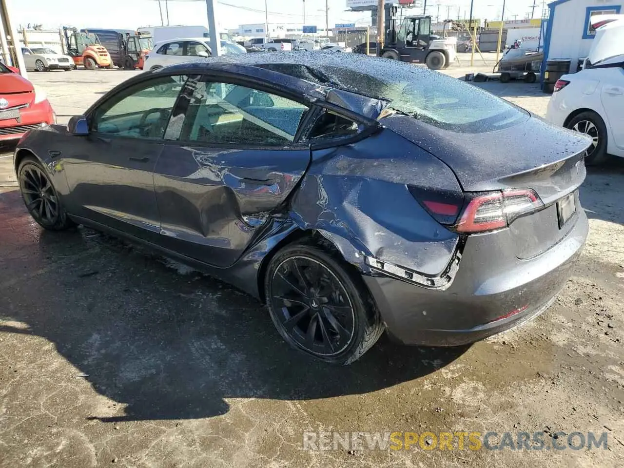 2 fotografías del automóvil dañado 5YJ3E1EB1NF125192 TESLA MODEL 3 2022