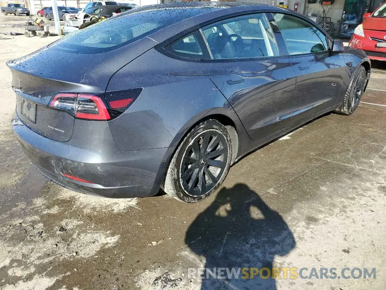 3 fotografías del automóvil dañado 5YJ3E1EB1NF125192 TESLA MODEL 3 2022