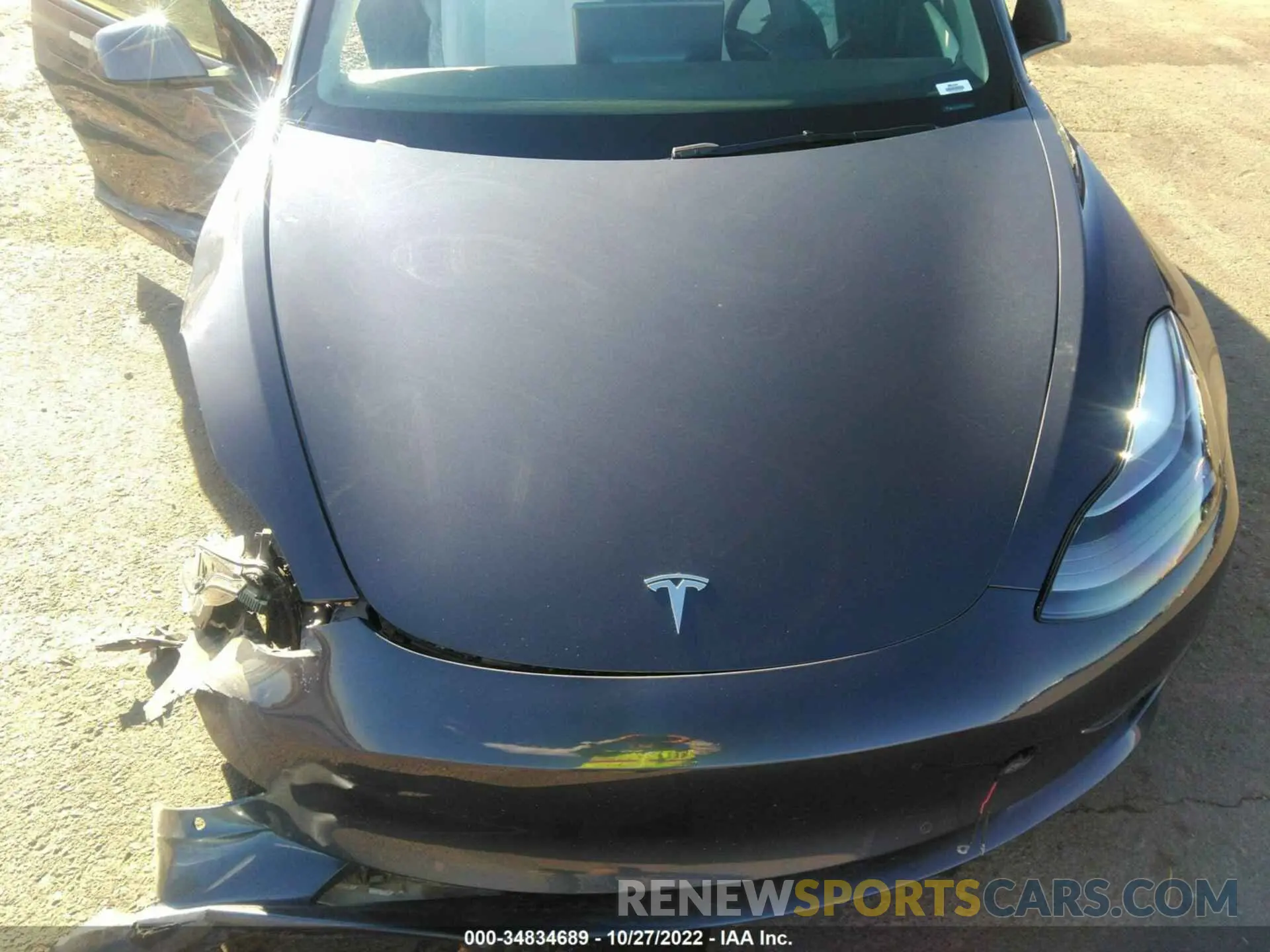 10 fotografías del automóvil dañado 5YJ3E1EB1NF125693 TESLA MODEL 3 2022