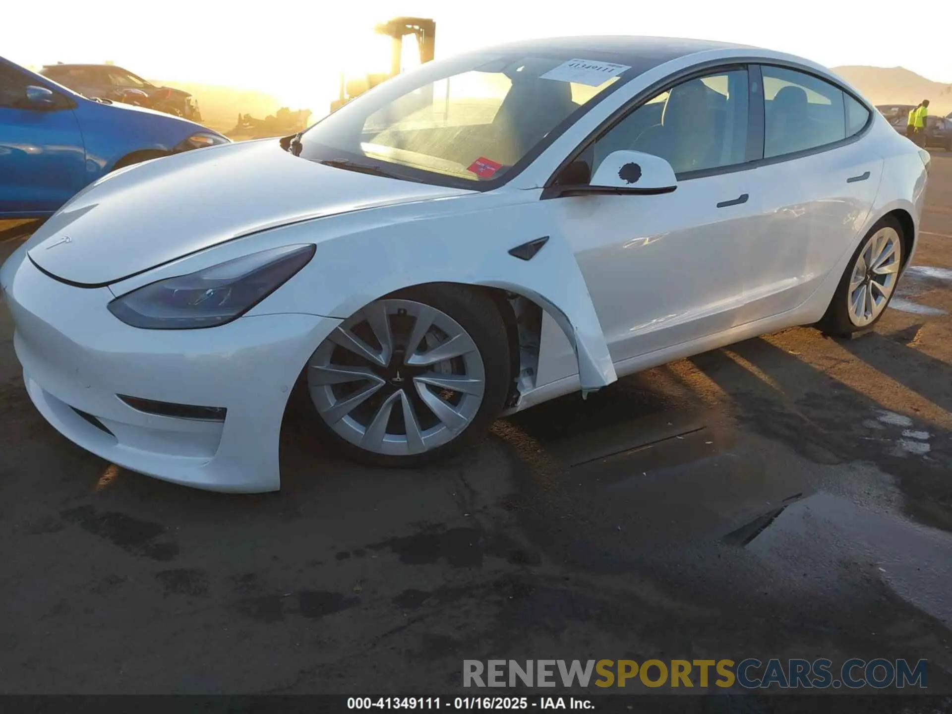 6 fotografías del automóvil dañado 5YJ3E1EB1NF129310 TESLA MODEL 3 2022
