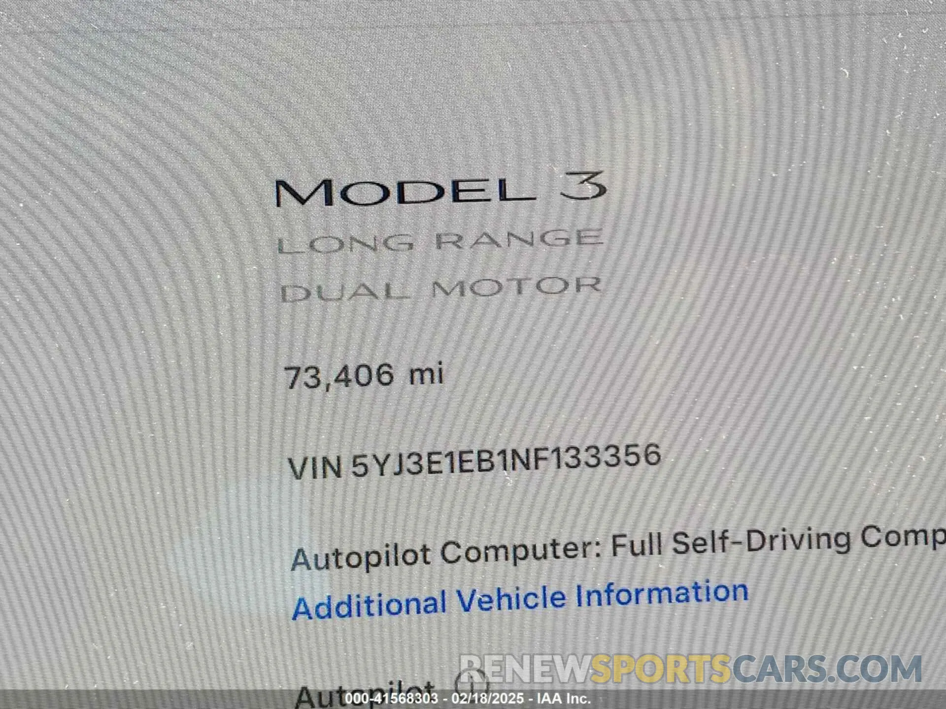 15 fotografías del automóvil dañado 5YJ3E1EB1NF133356 TESLA MODEL 3 2022
