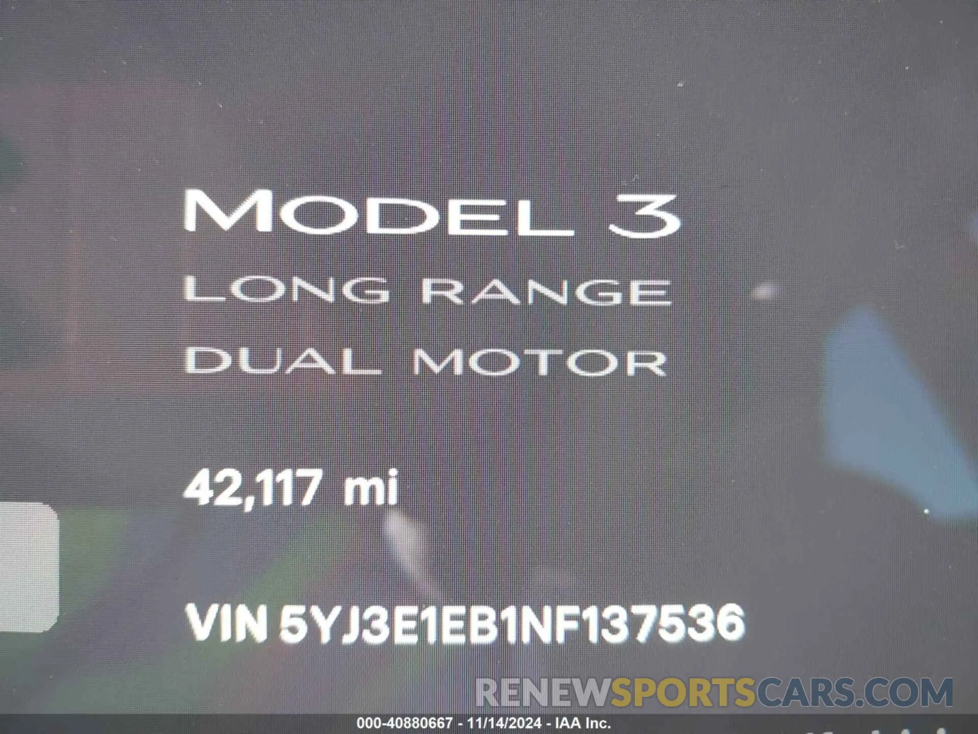 14 fotografías del automóvil dañado 5YJ3E1EB1NF137536 TESLA MODEL 3 2022