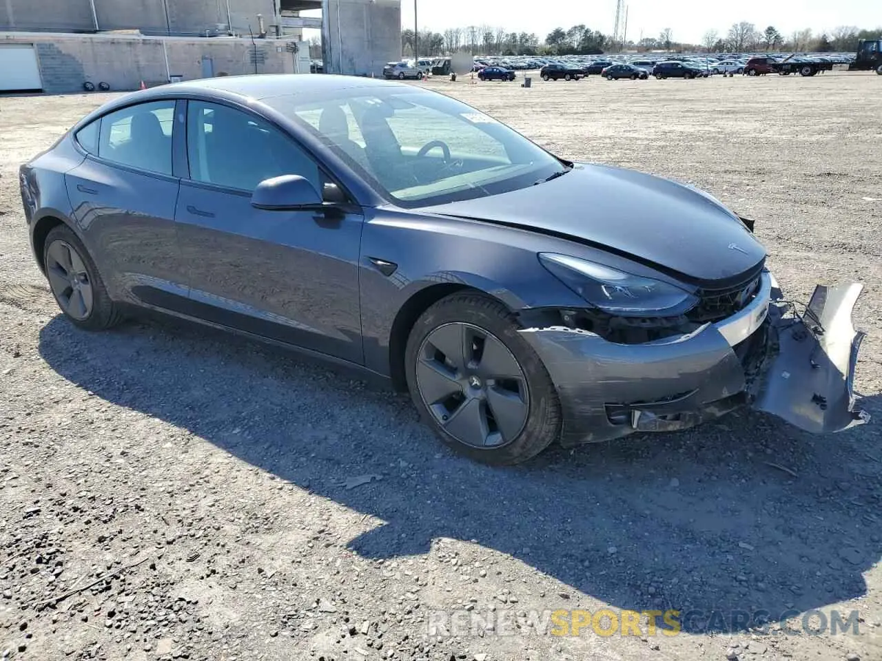 4 fotografías del automóvil dañado 5YJ3E1EB1NF181830 TESLA MODEL 3 2022