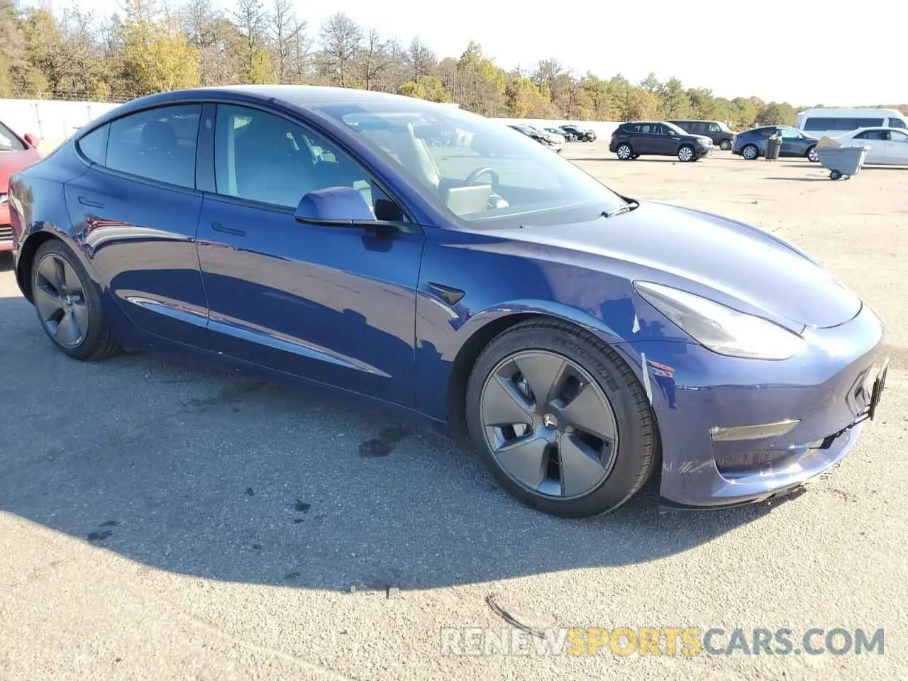 4 fotografías del automóvil dañado 5YJ3E1EB1NF182296 TESLA MODEL 3 2022