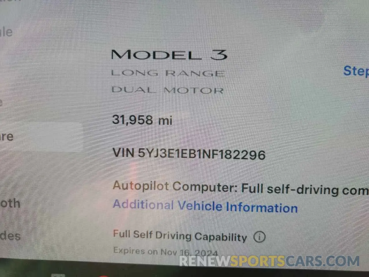 9 fotografías del automóvil dañado 5YJ3E1EB1NF182296 TESLA MODEL 3 2022
