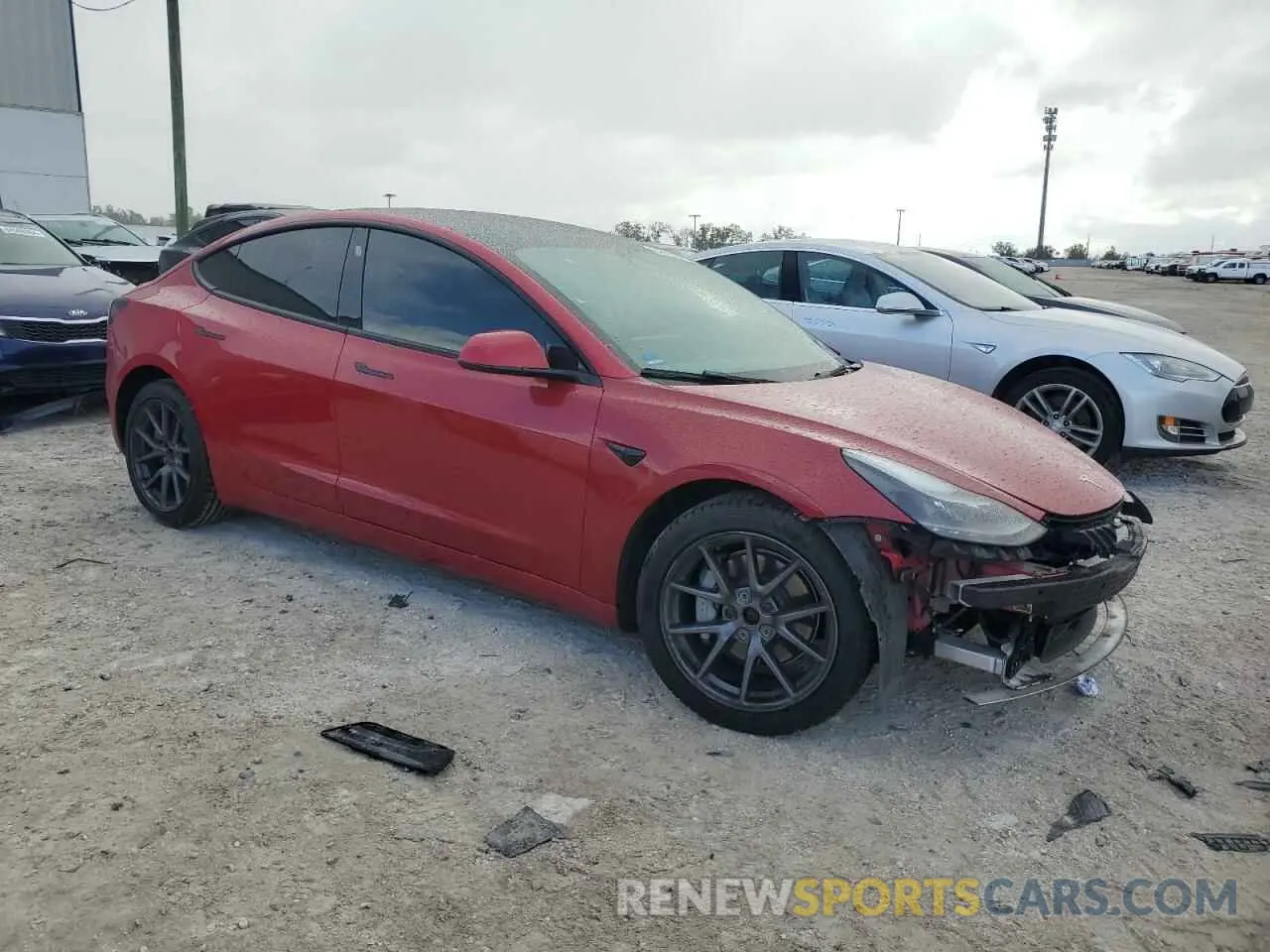 4 fotografías del automóvil dañado 5YJ3E1EB1NF185005 TESLA MODEL 3 2022