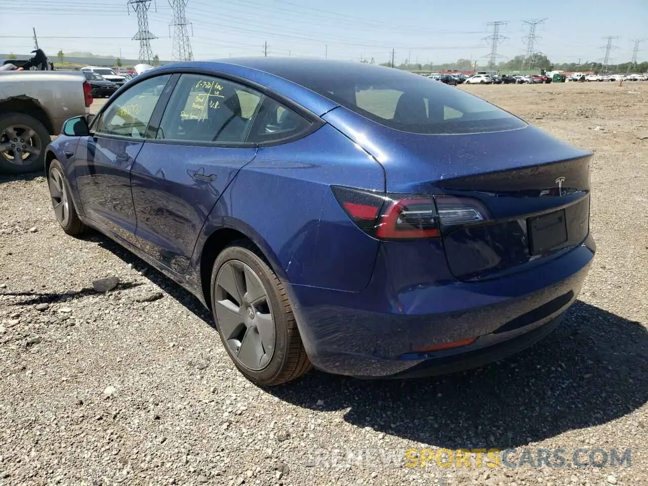 3 fotografías del automóvil dañado 5YJ3E1EB1NF188485 TESLA MODEL 3 2022