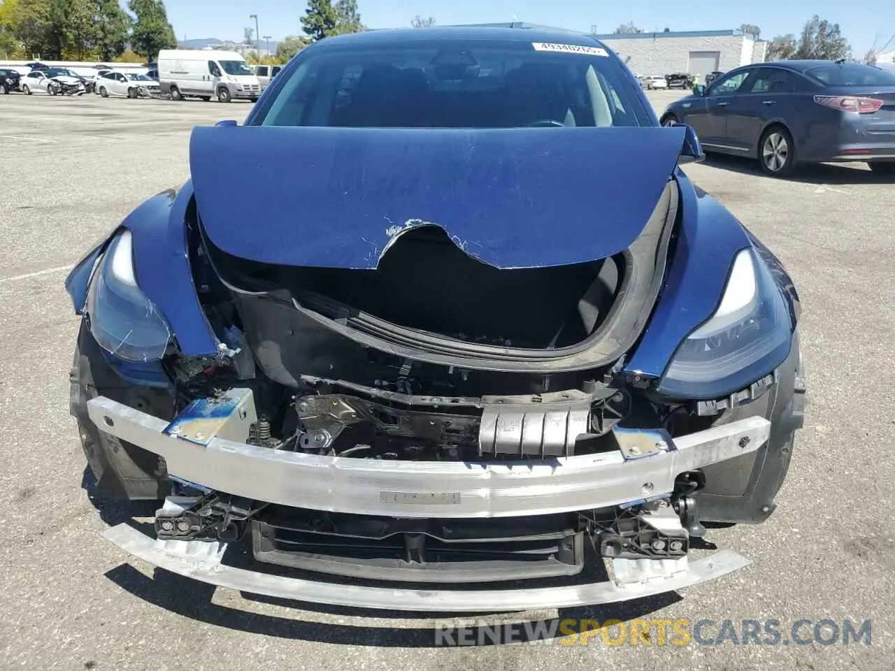 5 fotografías del automóvil dañado 5YJ3E1EB1NF190916 TESLA MODEL 3 2022