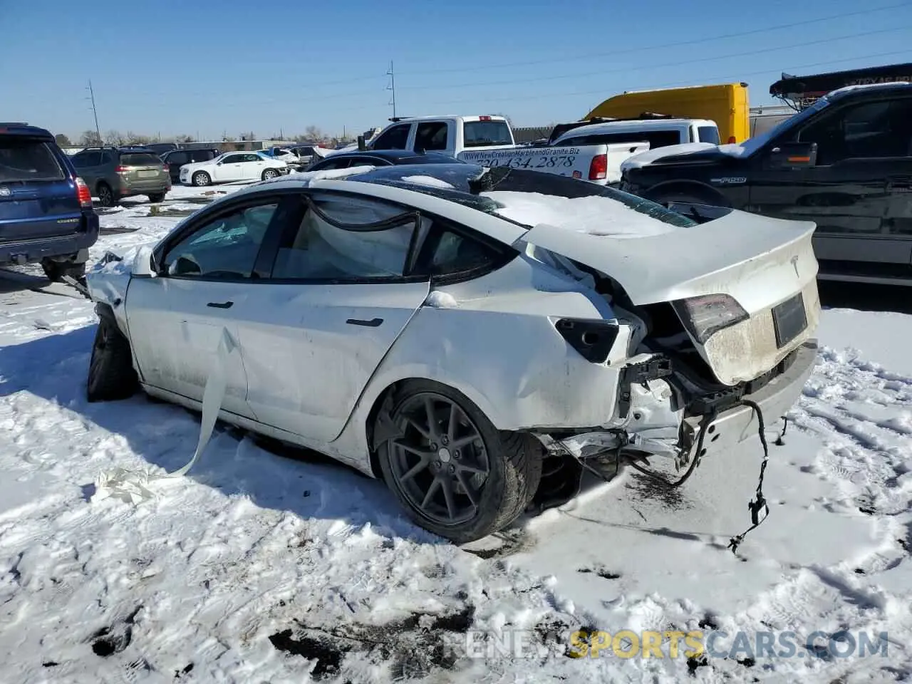2 fotografías del automóvil dañado 5YJ3E1EB1NF190964 TESLA MODEL 3 2022