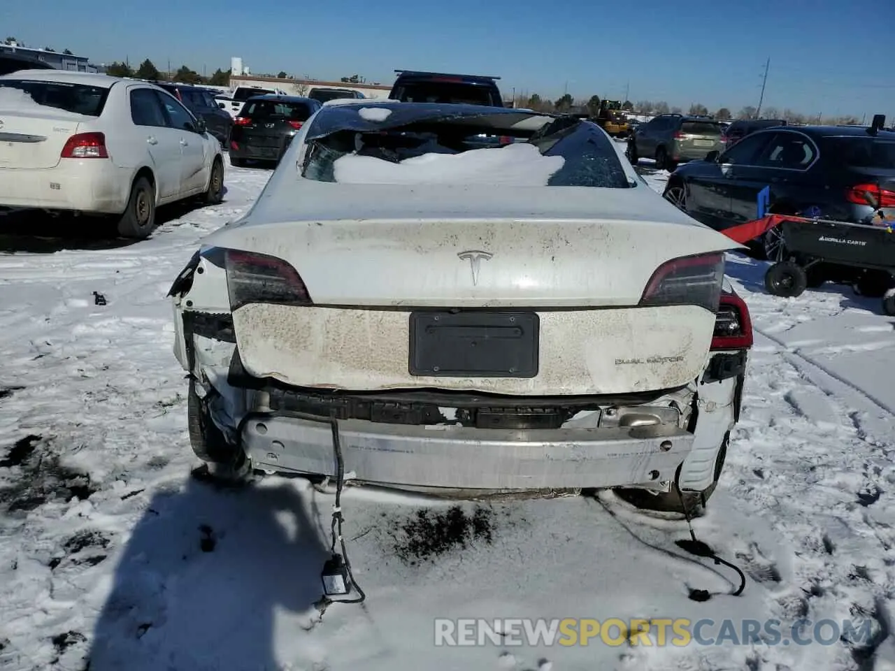 6 fotografías del automóvil dañado 5YJ3E1EB1NF190964 TESLA MODEL 3 2022
