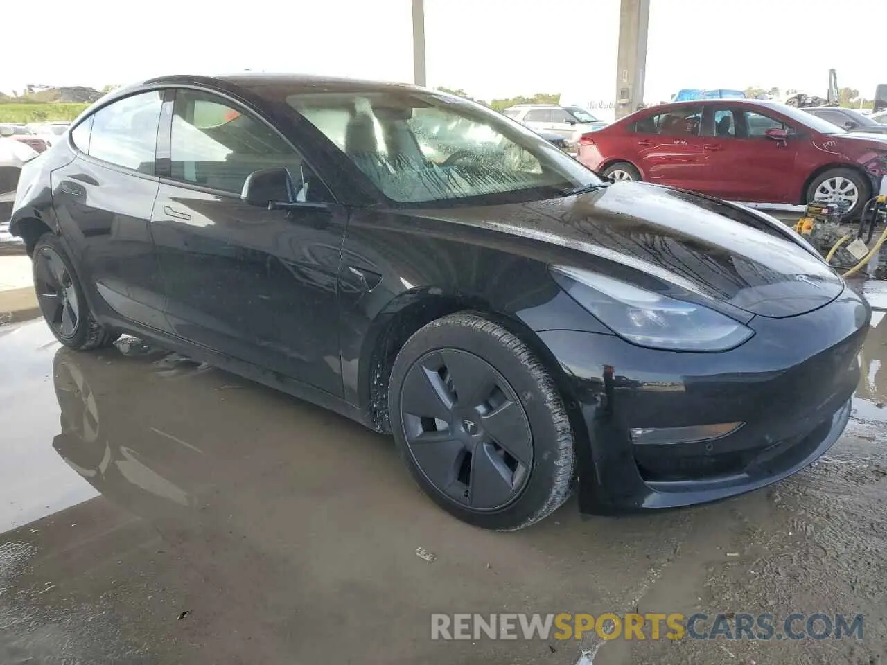 4 fotografías del automóvil dañado 5YJ3E1EB1NF205933 TESLA MODEL 3 2022