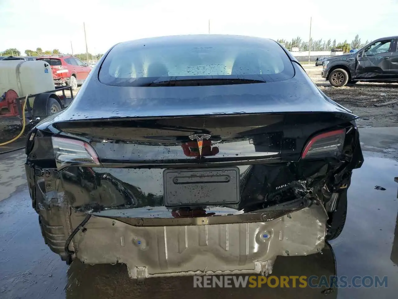 6 fotografías del automóvil dañado 5YJ3E1EB1NF205933 TESLA MODEL 3 2022