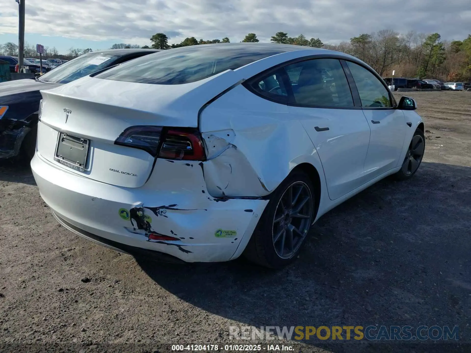 6 fotografías del automóvil dañado 5YJ3E1EB1NF237510 TESLA MODEL 3 2022